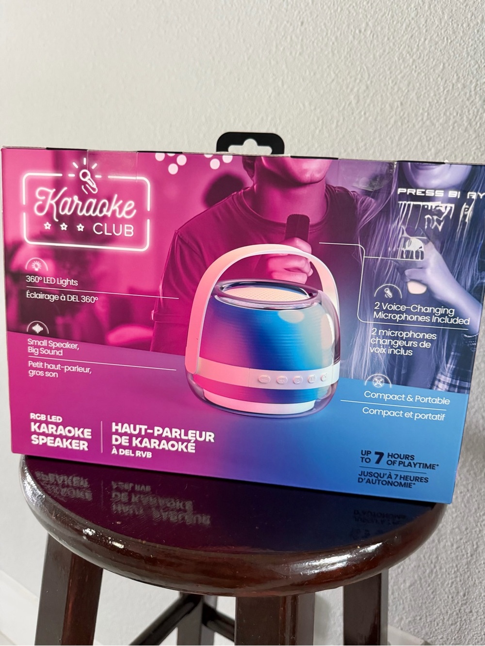 Karaoke Club RGB LED Karaoke Speaker - Pink & Blue